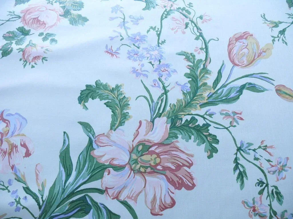 8.25Y Brunschwig &amp; Fils MAINTENON HISTORICAL PRINT TULIPS Rose Iris Poppy CHINTZ