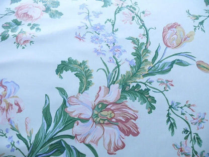 8.25Y Brunschwig &amp; Fils MAINTENON HISTORICAL PRINT TULIPS Rose Iris Poppy CHINTZ