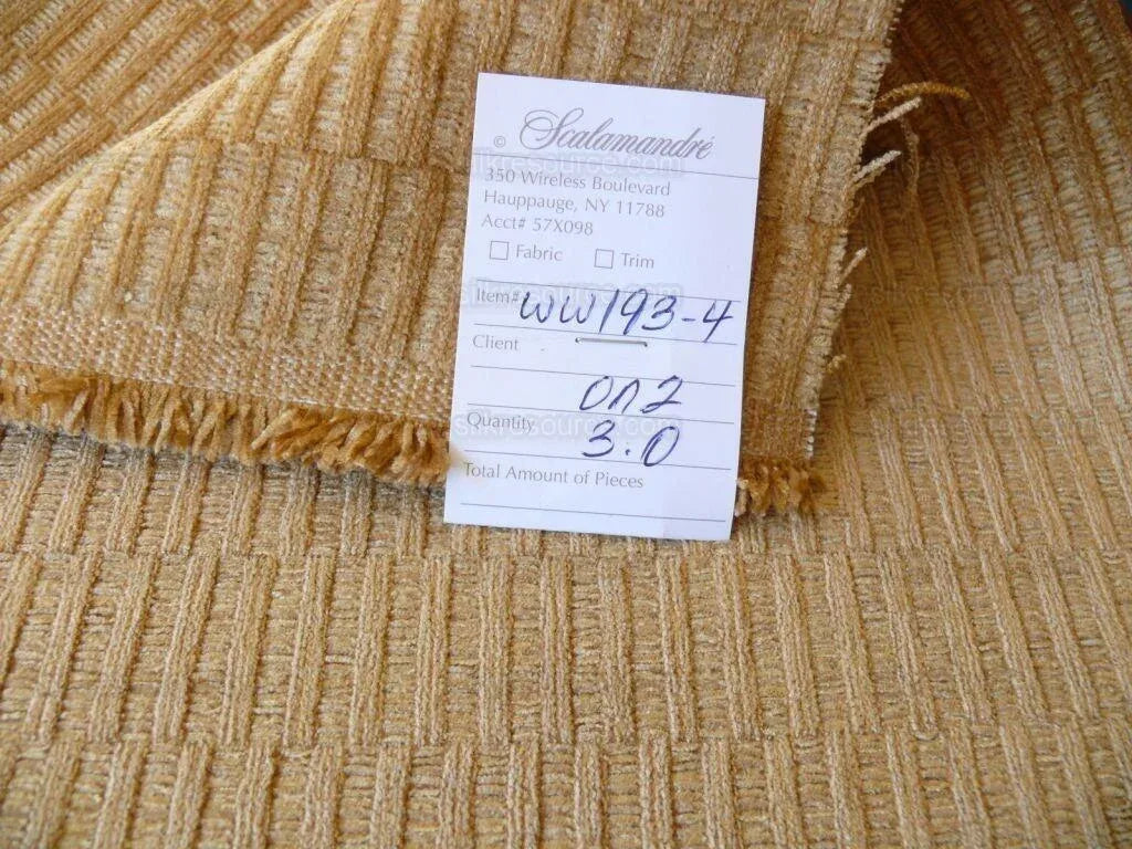 Bty Scalamandre Donald Texture Gold Rayon Chenille Jacquard