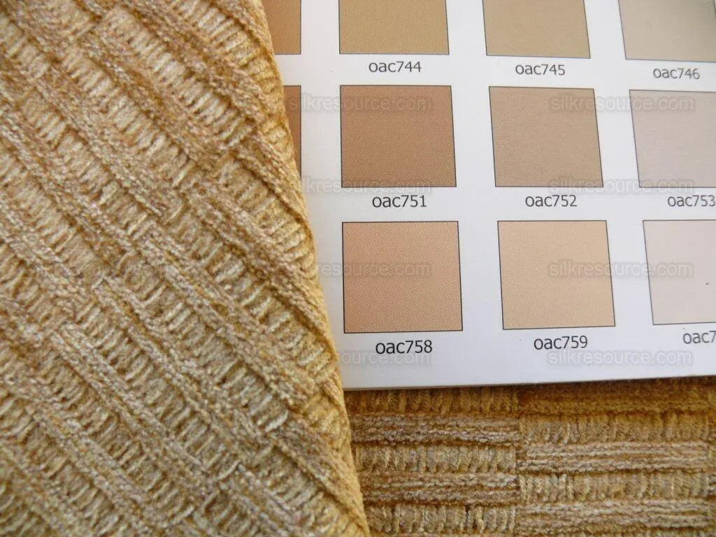 BTY SCALAMANDRE DONALD TEXTURE GOLD RAYON CHENILLE JACQUARD