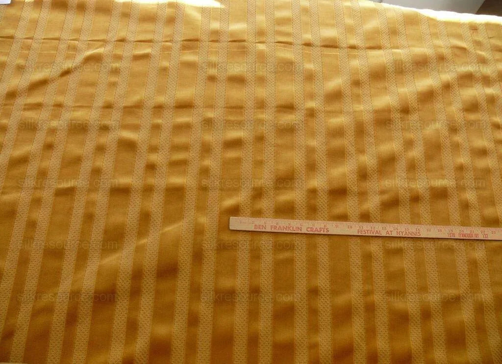 Bty Scalamandre Prairie Stripe Velvet Honey Gold Brown