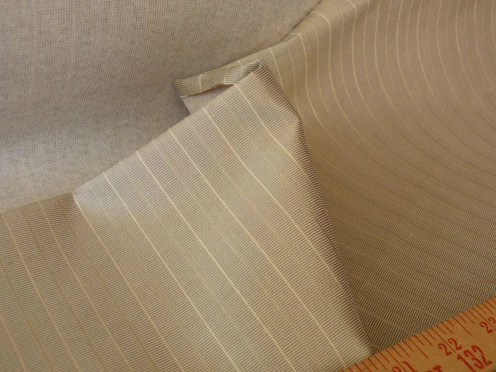 BERGAMO SILVER CHARCOAL PALE GOLD PINSTRIPE SILK JACQUARD MSRP$2
