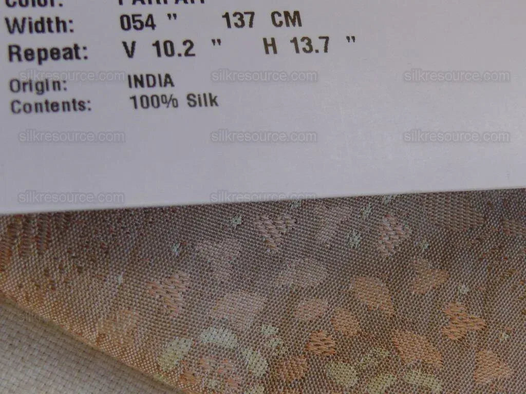 By Yard Fabricut Medallion 100% Silk Stripe In Petal Pink Silvery White Cream Green Gold Strie