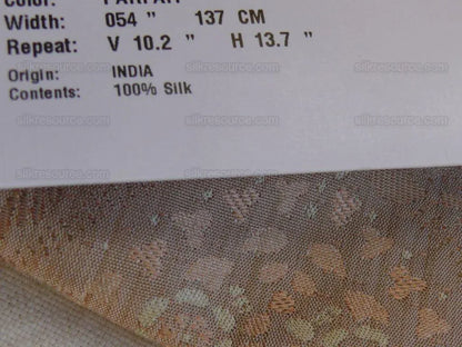 By Yard Fabricut Medallion 100% Silk Stripe In Petal Pink Silvery White Cream Green Gold Strie