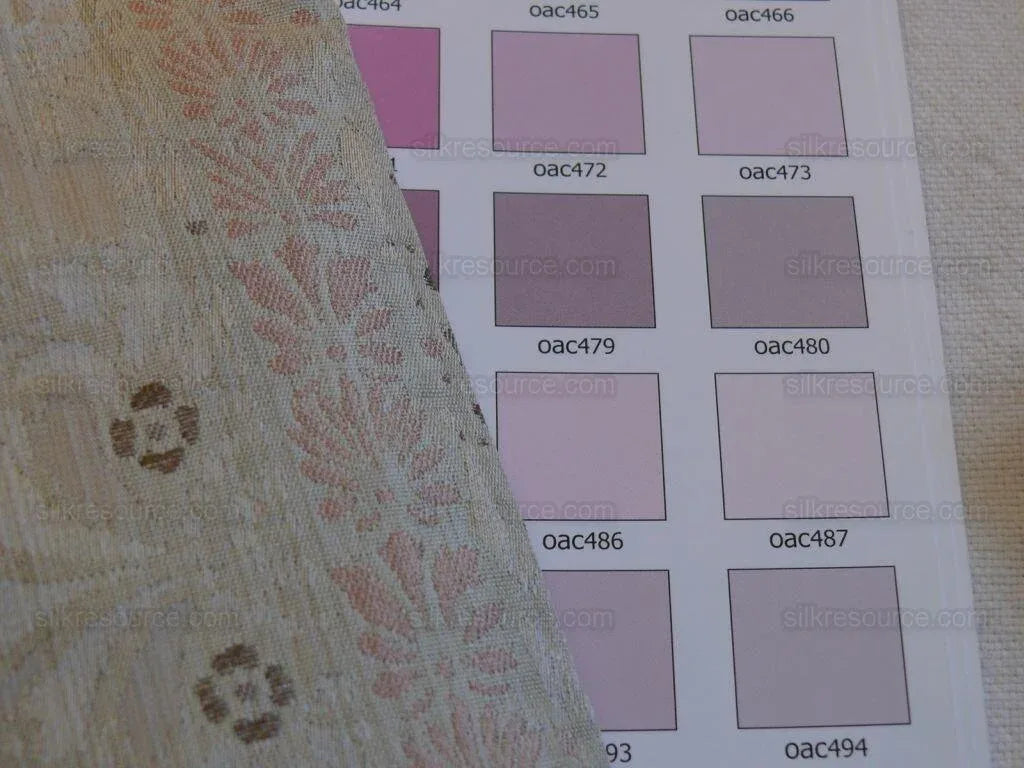 By Yard Fabricut Medallion 100% Silk Stripe In Petal Pink Silvery White Cream Green Gold Strie