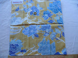 BRUNSCHWIG & FILS SHISHI BLUE PEONY & CHINESE LION ON SAFFRON