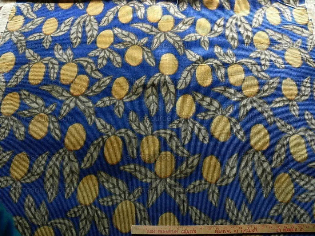 By Yard Brunschwig &amp; Fils Tropical Apricot Print Velvet Corduroy 100% Cotton 1208 MSRP280/Y
