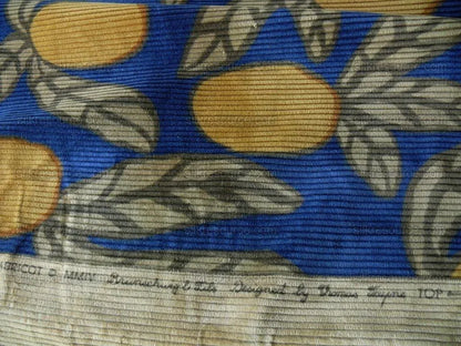 By Yard Brunschwig &amp; Fils Tropical Apricot Print Velvet Corduroy 100% Cotton 1208 MSRP280/Y