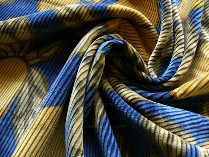 By Yard Brunschwig &amp; Fils Tropical Apricot Print Velvet Corduroy 100% Cotton 1208 MSRP280/Y