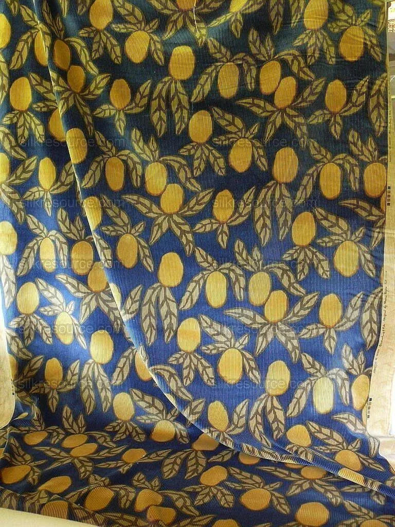 By Yard Brunschwig &amp; Fils Tropical Apricot Print Velvet Corduroy 100% Cotton 1208 MSRP280/Y