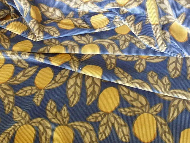 BRUNSCHWIG & FILS APRICOT PRINT VELVET CORDUROY 100% COTTON BTY