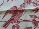 Brunschwig & Fils Bird and Thistle Print - Red- Special Order-  MSRP USD 388/y