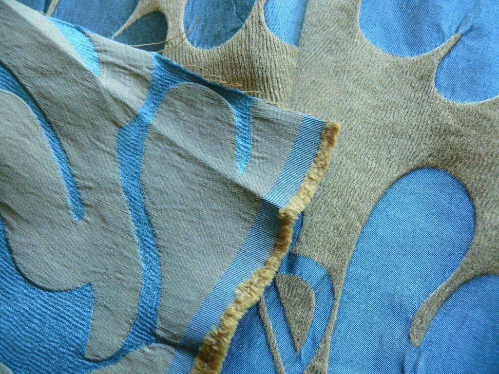 Vervain Silk Damask Renaissance Deep Teal Blue MSRP USD 278/Y