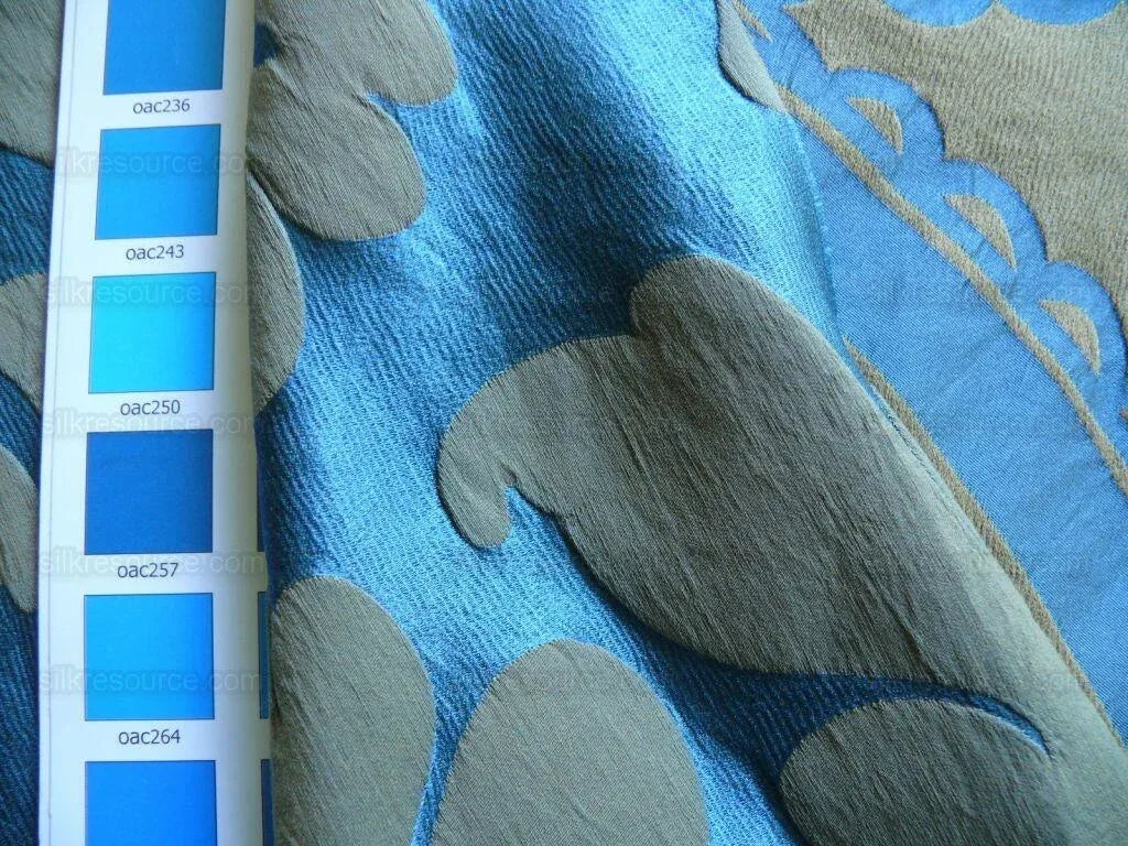 Vervain Silk Damask Renaissance Deep Teal Blue MSRP USD 278/Y