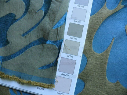 Vervain Silk Damask Renaissance Deep Teal Blue MSRP USD 278/Y