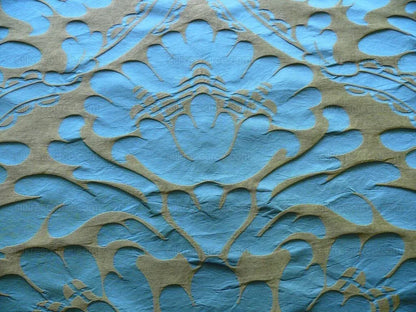 Vervain Silk Damask Renaissance Deep Teal Blue MSRP USD 278/Y