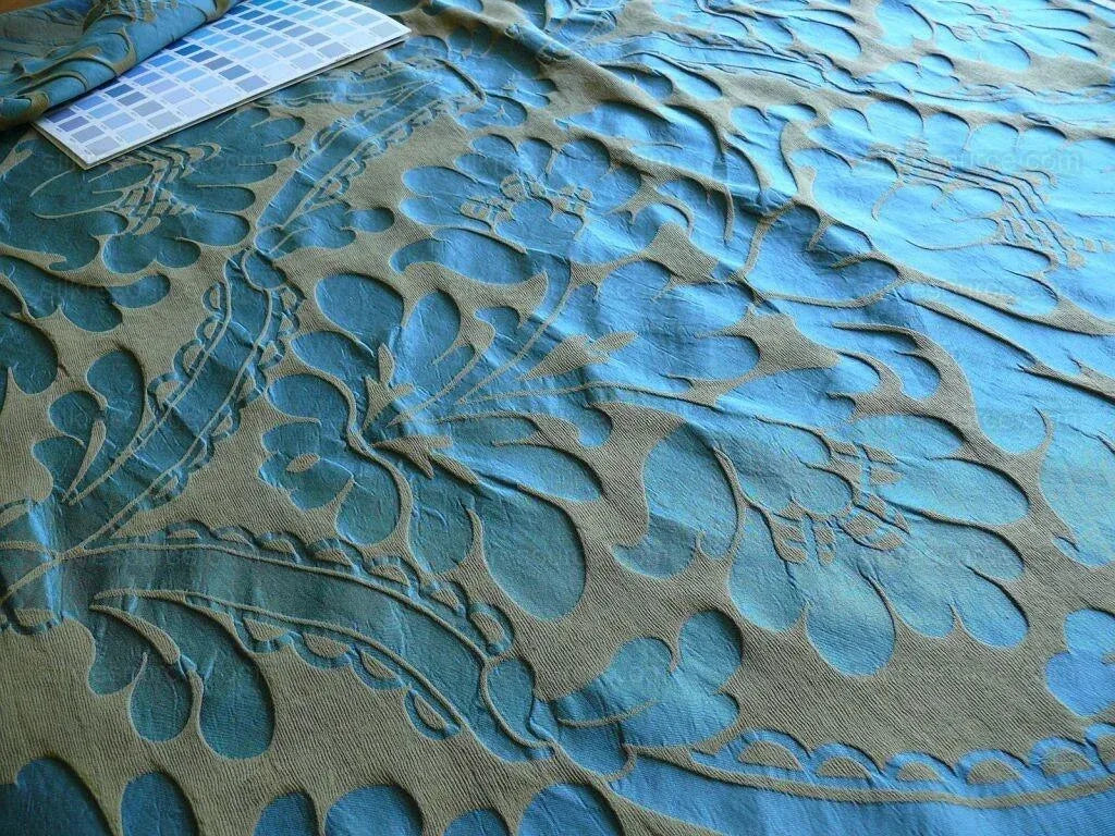 Vervain Silk Damask Renaissance Deep Teal Blue MSRP USD 278/Y