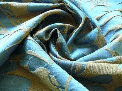 Vervain Silk Damask Renaissance Deep Teal Blue MSRP USD 278/Y