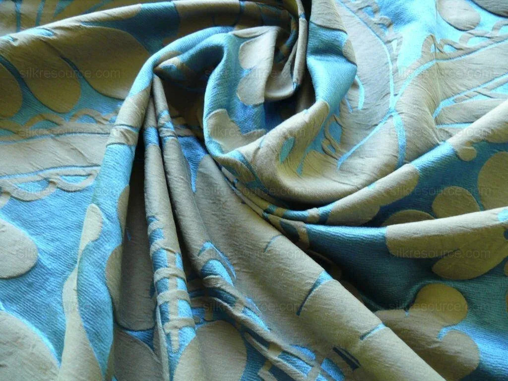 Vervain Silk Damask Renaissance Deep Teal Blue MSRP USD 278/Y