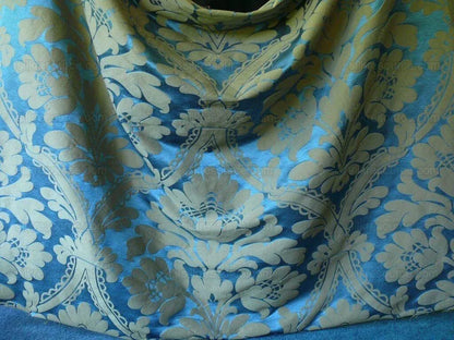 Vervain Silk Damask Renaissance Deep Teal Blue MSRP USD 278/Y