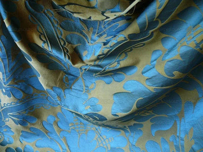 Vervain Silk Damask Renaissance Deep Teal Blue MSRP USD 278/Y