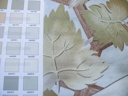 Brunschwig & Fils Vite Grape Vineyard Foliage Viticulture Printed Cotton Satin Light Blue Sky Green