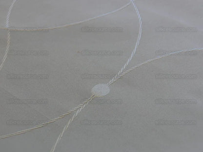 Clarence House St Laurent Silk Taffeta Jacquard Ogee Fabric - White - By The Yard