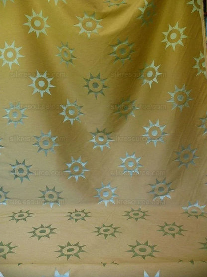 Bty Clarence House Ursus Sunburst Silk Brocade Aqua Teal Bronze