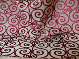 Clarence House Nouvelle Orleans Cut Velvet Scroll Ruby Red MSRP USD640/y