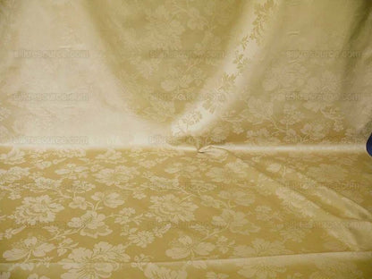 By Yard Kravet Stunning Damask Jacobean Floral Cotton Satin  In Light Wheat Gold (c416)