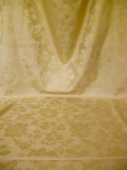 By Yard Kravet Stunning Damask Jacobean Floral Cotton Satin  In Light Wheat Gold (c416)