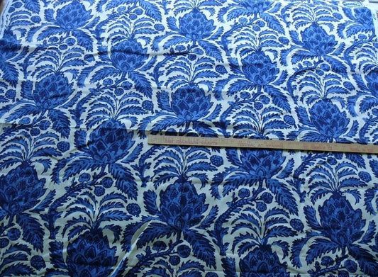 Brunschwig &amp; Fils Bromelia Jacobean Toile Navy Blue Indigo Bty