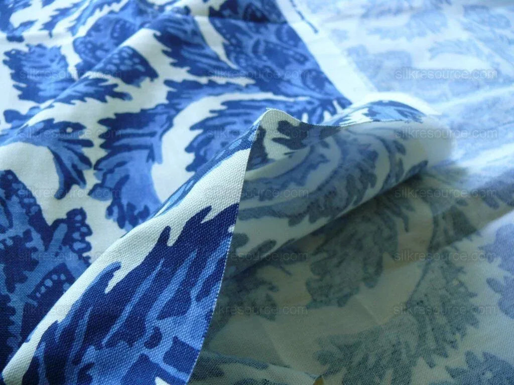 Brunschwig &amp; Fils Bromelia Jacobean Toile Navy Blue Indigo Bty