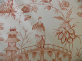 By Yard Scalamandre Asian Garden Rose Pink White Toile Chinoiserie MSRP USD 170/Y