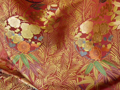 KRAVET-COUTOUR IMPERIAL KIMONO SILK LAMPAS RED MSRP-270Y