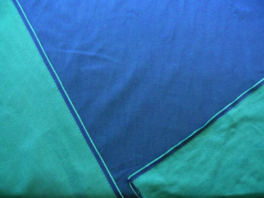 SCALAMANDRE CROSS DYE RICH KELLY GREEN & DEEP BLUE BTY