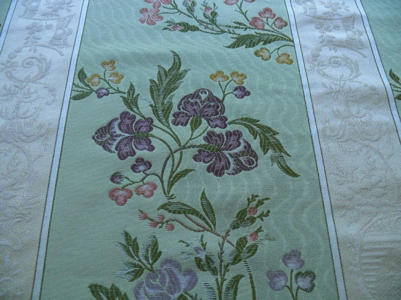 Fabricut Roven Ritz Paris Italian Made Teaberry GREEN LAVNDR/PNK