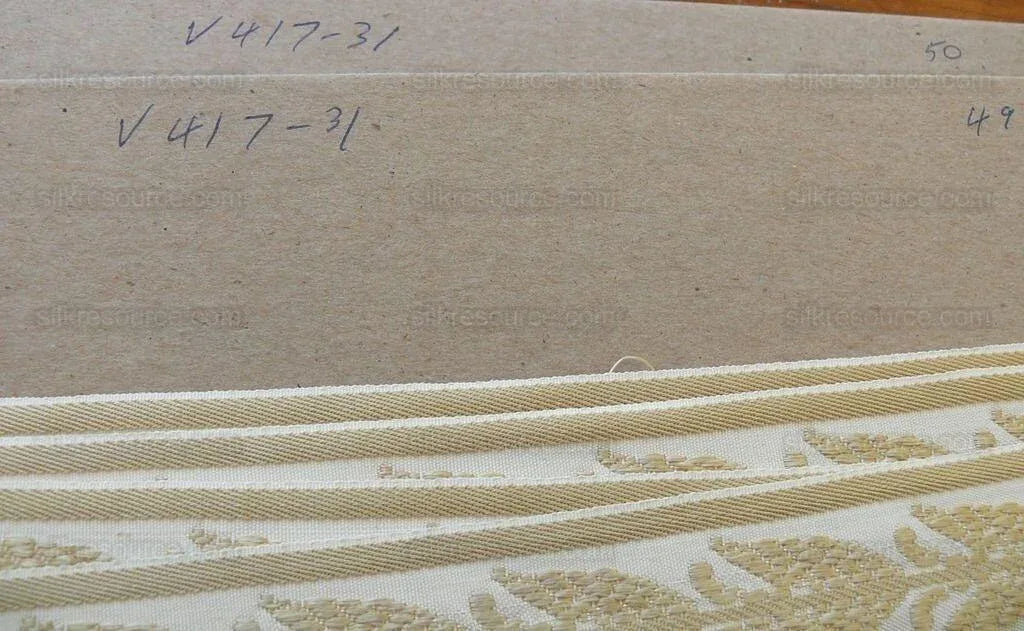 By Yard Scalamandre Braid Greek Key Urn Trim Wheat Gold &amp; White Labyrinth V417-31