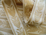 By Yard Scalamandre Braid Greek Key Urn Trim Wheat Gold &amp; White Labyrinth V417-31