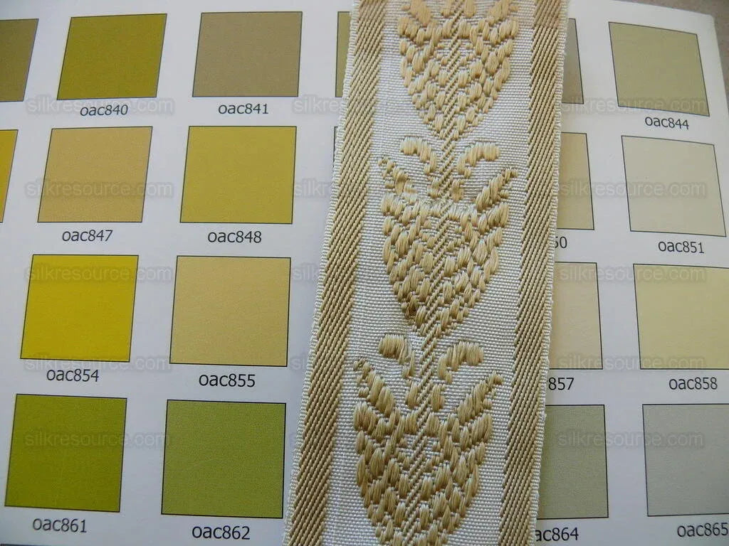 By Yard Scalamandre Braid Greek Key Urn Trim Wheat Gold &amp; White Labyrinth V417-31