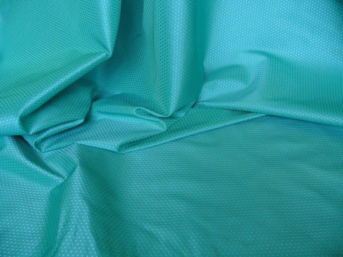 CLARENCE HOUSE VEGA SILK TEXTURD SWISS DOT SEA GREN SAPPHIRE BTY