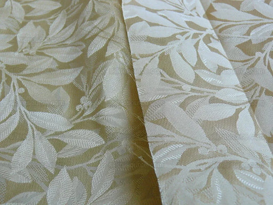 Duralee Silk Damask Foliage Berry Bush William Morris Willow Bough Silk Jarquard White Gold MSRP USD 200/Y