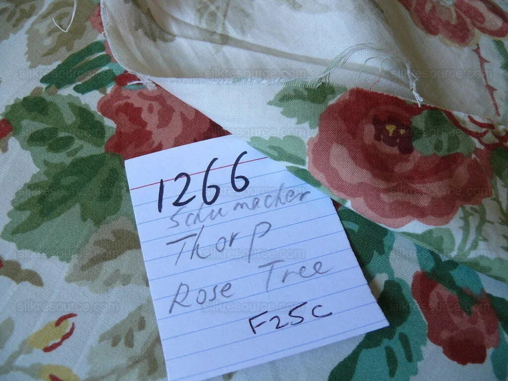 Schumacher Thorp Rose Tree Chintz Print Peach Pink Garden Bty