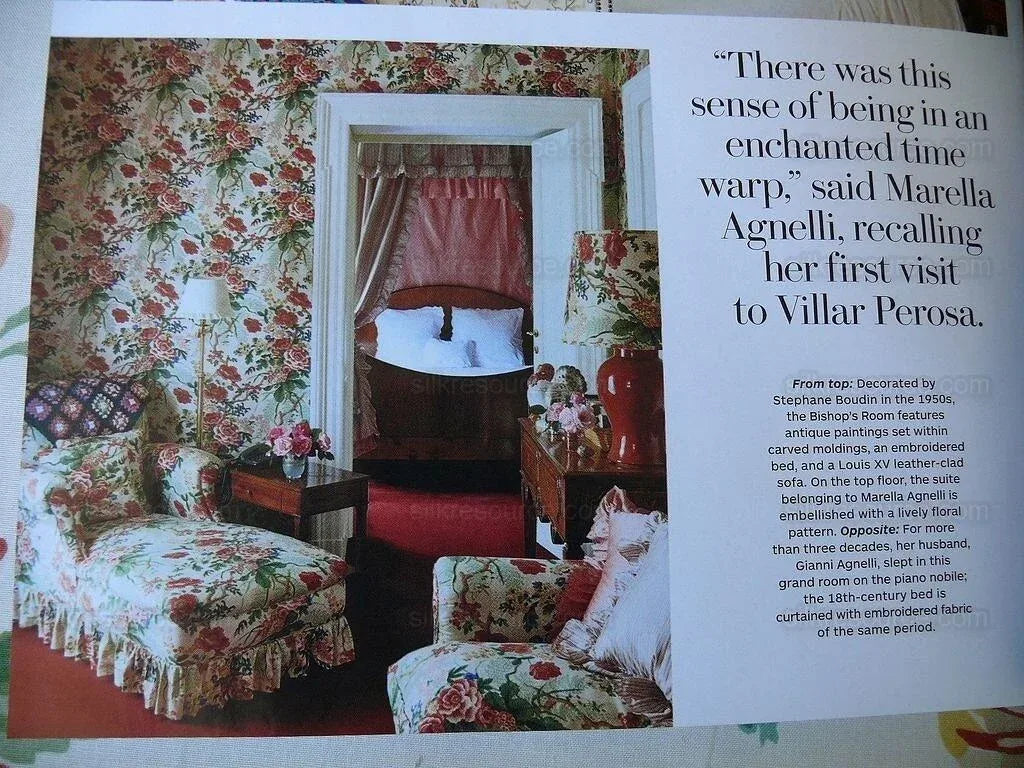 Schumacher Thorp Rose Tree Chintz Print Peach Pink Garden Bty