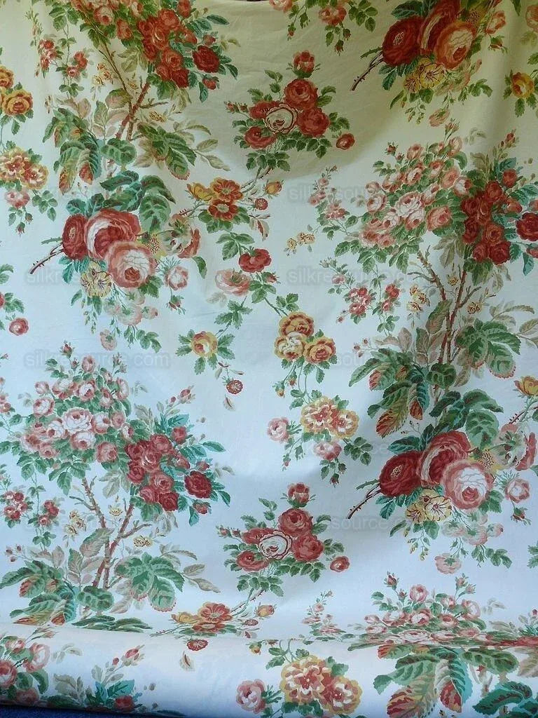 Schumacher Thorp Rose Tree Chintz Print Peach Pink Garden Bty