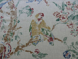 SCHUMACHER BIRD & TREE OF LIFE RESIST PRINT GREEN RED on NATURAL