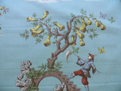 Scalamandre Taipei Chinioserie Storied Cotton Print Multi On Tur