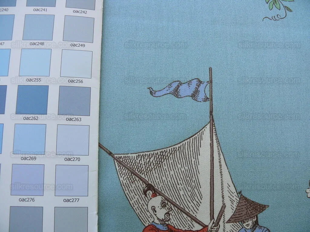 Scalamandre Taipei Chinioserie Storied Cotton Print Multi On Tur