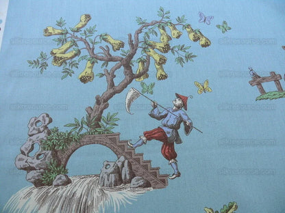 Scalamandre Taipei Chinioserie Storied Cotton Print Multi On Tur