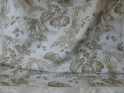 1.3y Scalamandre Tropical Toile Linen Gustavian Beige and White Butterfly Fern Palm Berry MSRP USD 215